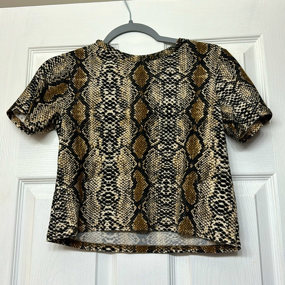 Harper Wren Snakeskin Cropped Tee Shirt